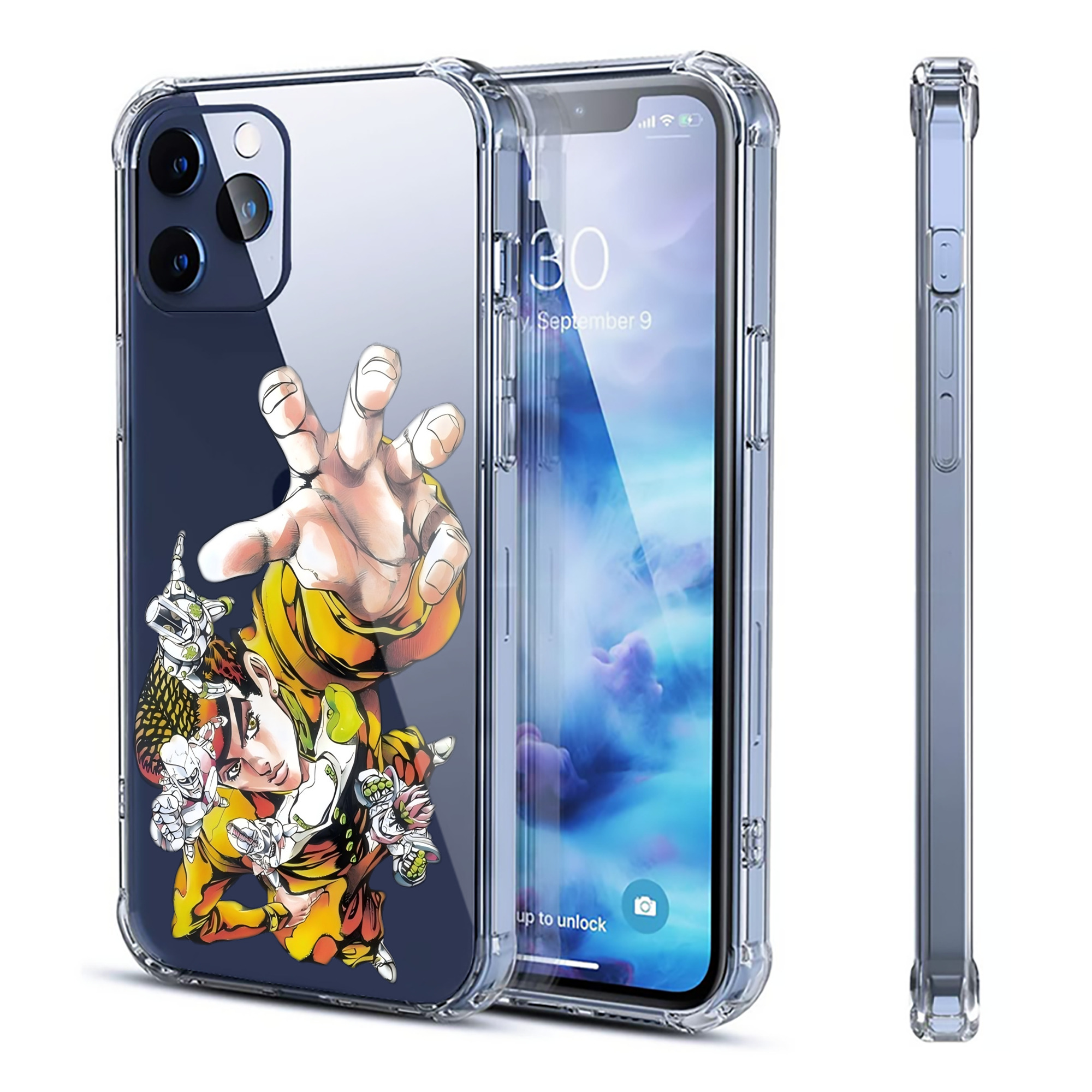 （画像用） ジョジョの奇妙な冒険 ひがしかた じょうすけ JoJo's Bizarre Adventure Higashikata Josuke 【iPhone 12シリーズ対応】透明スマホケース（クリアソフトケース）